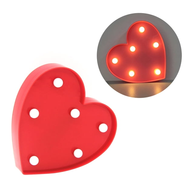 Lámpara de noche LED con forma de corazón, romántica, ideal para San Valentín, cumpleaños, bodas, decoración de habitación infantil, talla S (blanca).