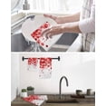 thumbnail image 5 of Red Gradient Kitchen Dish Towels for Drying Dishes Set of 4, Abstract Polka Dots Vintage Modern Art Waffle Weave Microfiber Hand Tea Bathroom Towels Quick Dry & Absorbent Towel 12x12, 5 of 7