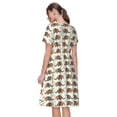 thumbnail image 2 of Bixox Robe d'Été à Manches Courtes pour Femmes Robe Ample Longueur Genou avec Poches-Coloré, 2 of 7