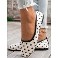 thumbnail image 6 of Shrysg Women's Polka Dot Ballet Flats Casual Slip-On Shoes White, 6 of 9