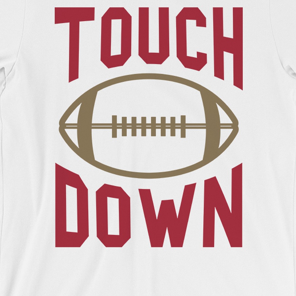 TOUCHDOWN San Francisco T-Shirt Mens Funny Game Day White Tee Shirt - image 2 of 4