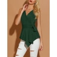 thumbnail image 5 of MODA NOVA Junior's Summer Tops Sleeveless V Neckline Wrap Tie Waist Top, 5 of 6