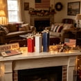 thumbnail image 4 of Nkmbld 3 Pcs 4th of July Decorations Wooden Candle Holders Patriotic Table Centerpieces Red White Blue Tabletop Sign for Memorial Day Indoor Home Decor, 4 of 8