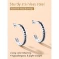 thumbnail image 4 of FindChic Silver Hoop Earrings for Women Stainless Steel Hoops with Black Cubic Zirconia Inlaid Birthday Mothers Day Jewelry Gifts Her Mom Wife, 30mm, 4 of 10
