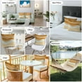thumbnail image 6 of Waterproof Throw Pillow Covers Set of 2, 20x20 Inch Yellow Brown Decorative Pillowcases Outdoor Pillow Slip Cushion Covers Set for Couch Tent Gradient Wave Stripes Modern Geometric, 6 of 7