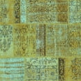 thumbnail image 1 of Ahgly Company Indoor Square Patchwork Turquoise Blue Transitional Area Rugs, 3' Square, 1 of 4