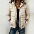 thumbnail image 7 of Luvrsol Winter Coats for Women Hooded Quilted Puffer Jacket Full Zip Warm Coat Outerwear, Beige S-2XL, 7 of 7