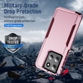 thumbnail image 6 of Compatible with Motorola Moto G Stylus 5G 2025 Phone Case Tempered Glass Screen Protector Hybrid Rugged Shockproof Hard Protective Drop Proof Full Body Heavy Duty Mobile Cell Cover for Women Men Pink, 6 of 8