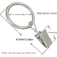 thumbnail image 2 of 24 Sets of Curtain Rings with Clamps, Curtain Clips with Loops, Curtain Rings with Inner Diameter 3.2 cm, Suitable for Curtain rods up to 2.54 cm, Silver, 2 of 7