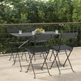 thumbnail image 1 of vidaXL Folding Bistro Chairs 4 pcs Black Poly Rattan and Steel, 1 of 5