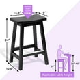 thumbnail image 3 of YRLLENSDAN,Bar Stools Set of 2,Kitchen Island Chairs,Stools for Kitchen Counter,Stools for Kitchen Counter,No Backrest,Wood,Modern,Black, 3 of 7