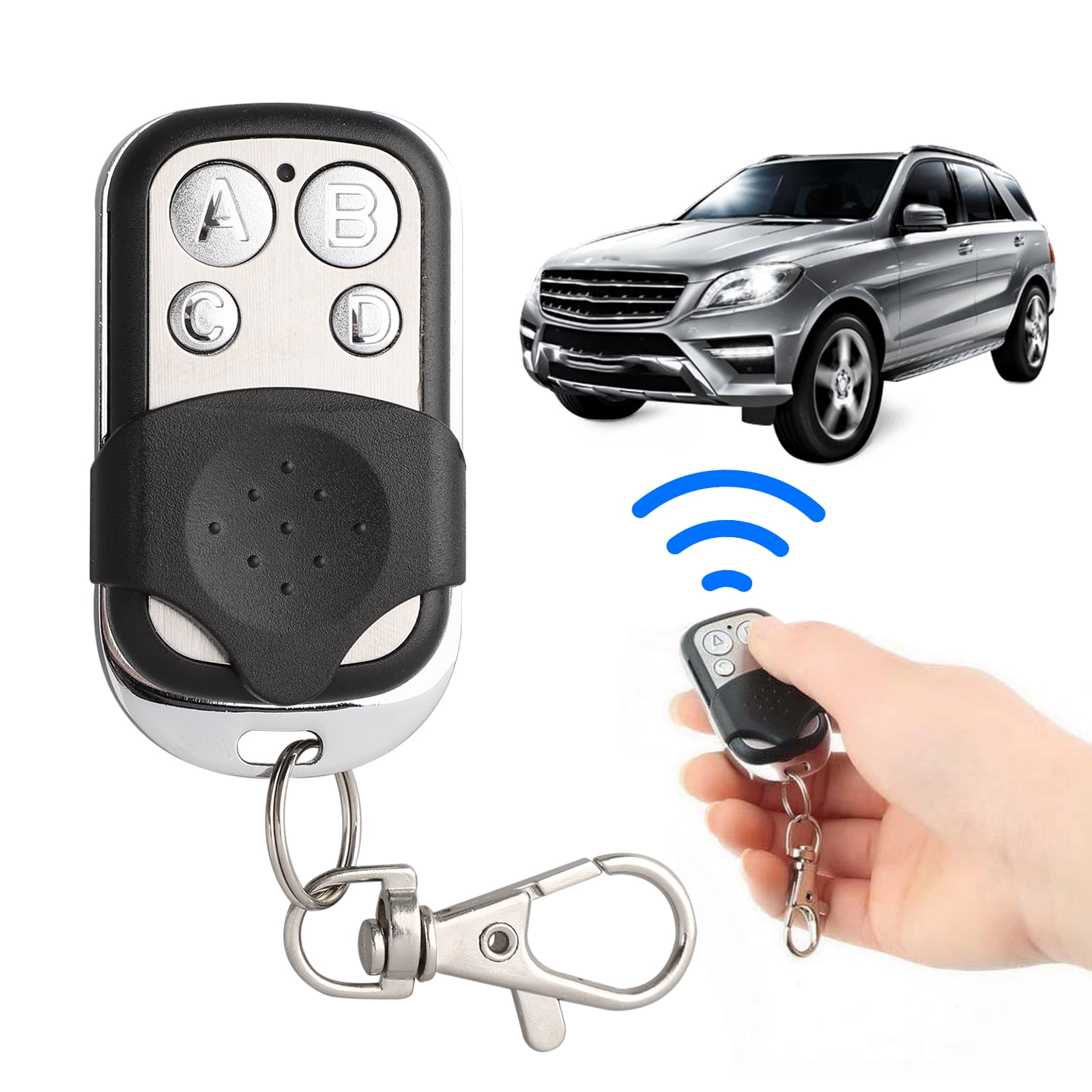 Tsv 2pcs Electric Cloning Universal Gate Garage Door Opener Remote Control Fob 433mhz Replacement Key