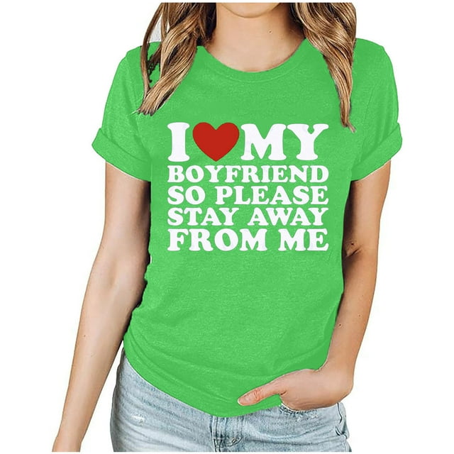 TIMIFIS T-Shirts à Manches Courtes pour Femmes Valentines Day T-Shirt Imprimé Cœur d'Été Décontracté à Col Rond T-Shirt Hauts