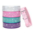 thumbnail image 2 of Didog Pet Rhinestones Dog Collars - 5 Rows Full Sparkly Crystal Diamonds Studded PU Leather - 2 Inch Wide -Beautiful Bling Pet Appearance for Medium & Large Dogs, 2 of 6