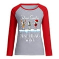 thumbnail image 3 of Otvok Christmas Womens Blouses Patchwork Printed Long Sleeve Casual Tops, 3 of 6