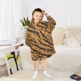 thumbnail image 6 of Wearable Blanket with Sleeves and Pocket Oversized Hooded Sweatshirt 3-14 YR Tiger Stripes Pattern L, 6 of 7