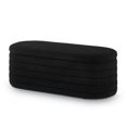 thumbnail image 4 of Oval Storage Ottoman Bench, Upholstered Boucle Teddy Fabric End of Bed Bench with Storage, End of Bed Stool with Safety Hinge for Bedroom, Living Room, Entryway, 4 of 8