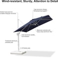 thumbnail image 6 of PURPLE LEAF 10 FT Patio Umbrella White Cantilever Offset Umbrella Square Outdoor Umbrella with 360° Rotation for Garden Deck Pool, Navy Blue, 6 of 11