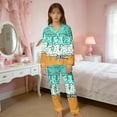 thumbnail image 2 of CAIVO Ice Cream Print Girls 2 Piece Pajama Sets Soft Long Sleeve Tops And Pants Cute Cartoon Sleepwear For Kids Comfortable Nightwear Children Pyjamas, 2 of 4