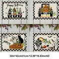 thumbnail image 5 of Trick or Treat Placemats for Dining Table- Halloween Pumpkin Bat Stripe Pattern Table Mats Washable Outdoor Indoor Placemats for Home Party Wedding Holiday Decor, Set of 4, 5 of 5