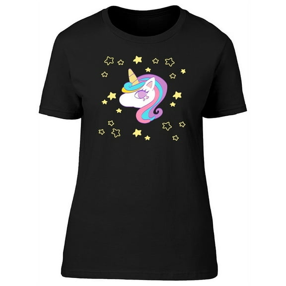 Cute Trendy Magic Unicorn Doodle T-Shirt Women -Image by Shutterstock, Female XX-Large
