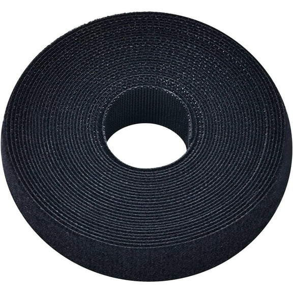 LQQBOX Reusable Hook & Loop Strong Grip Fastener Roll 1" x 16.4' (1" Wide, 16.4 Feet Long) - Black