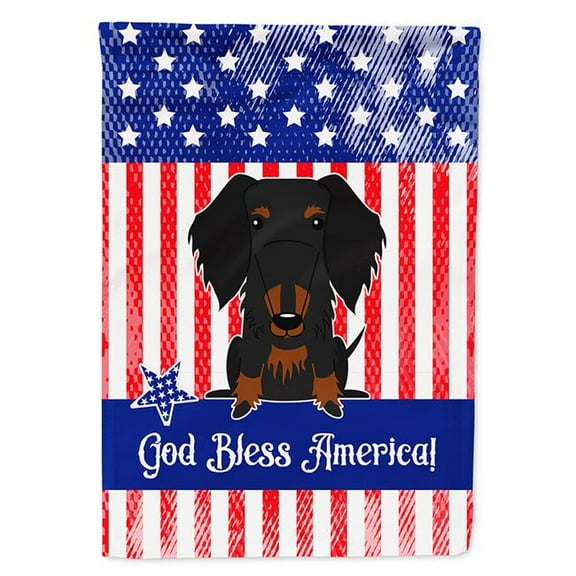 Carolines Treasures BB3122GF Patriotic USA Wire Haired Dachshund Black Tan Garden Size Flag