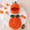 thumbnail image 7 of CUZIBR Baby Girls 2 Piece Halloween Pumpkin Costume Sleeveless Fuzzy Funny Face Print Embroidery Romper Matching Pumpkin Hat Newborn Infant Cosplay Outfit,Red-e,6-12 Months, 7 of 7