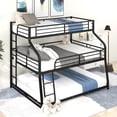 thumbnail image 2 of Metal Twin XL/Full XL/Queen Triple Bunk Beds Frame with Long and Short Ladder & Full-Length Guardrail, Space-Saving, No Box Spring Needed, Noise Free, 2 of 7