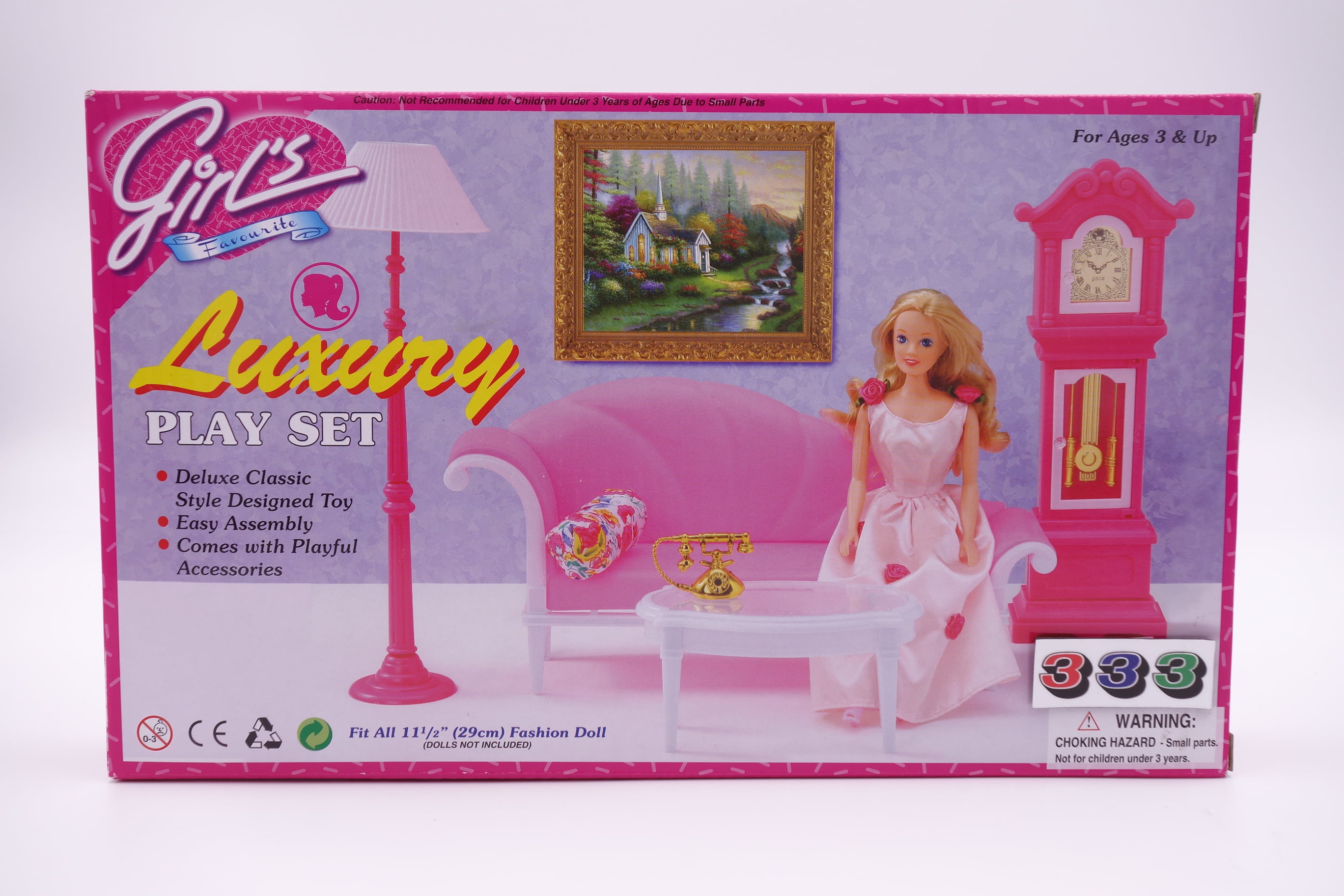 Dining Room Play Set 94011 Gloria,Barbie Size Doll House Furniture/