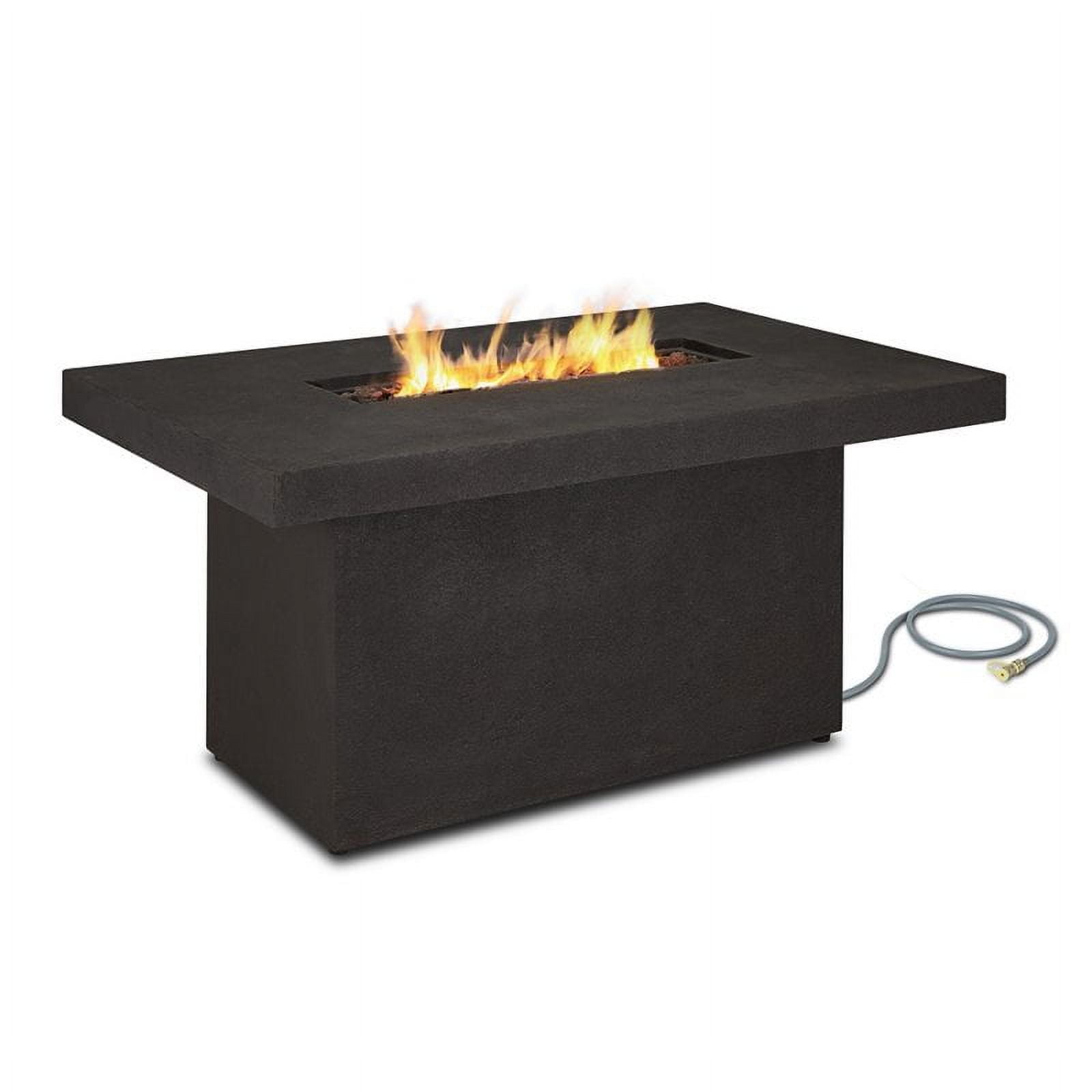 Ventura Rectangle Propane Chat Height Fire Table in Kodiak Brown with Natural Gas Conversion kit by Real Flame