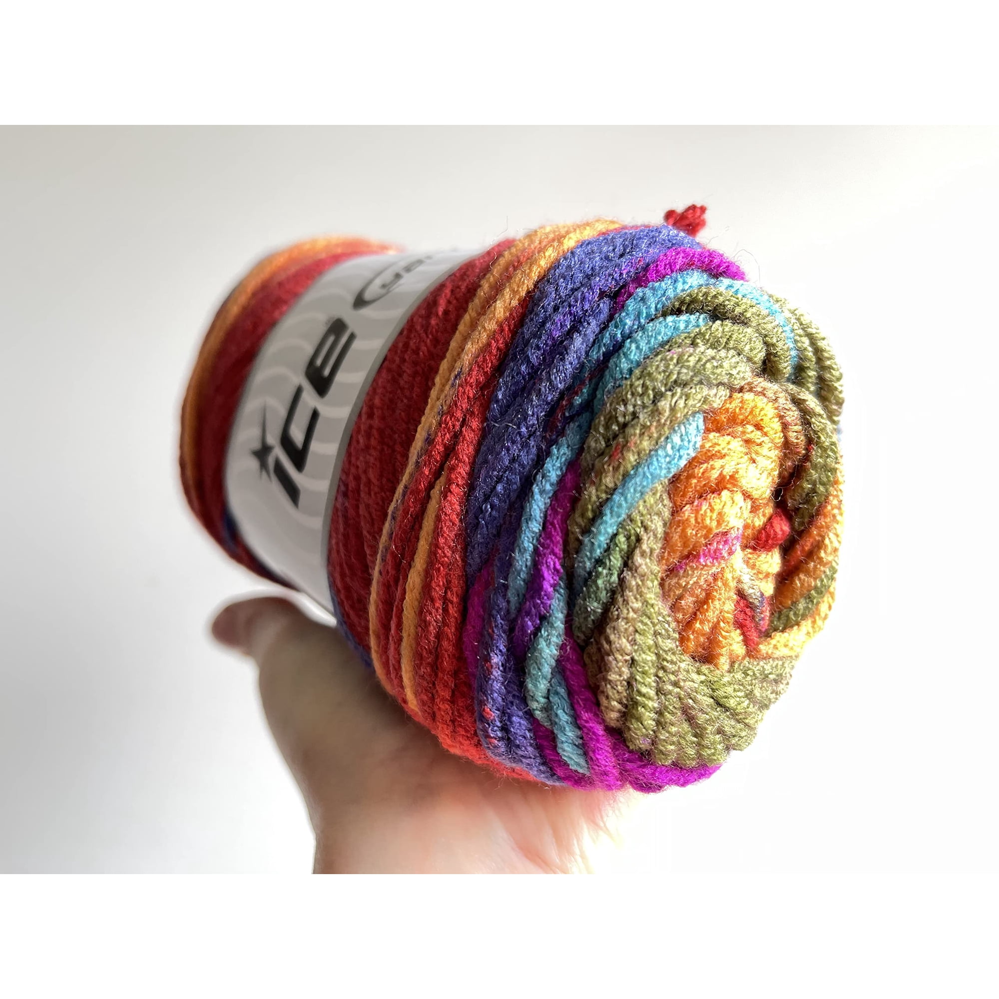 Batik Chunky Rainbow Yarn - Bulky Weight Acrylic, 100g Skein (131 Yds), Self-Patterning Colors