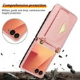 thumbnail image 2 of Allytechgroup Galaxy Z Flip 7 FE Wallet Case with Cards Holder, Detachable Shoulder Strap Envelope Design Closure Protective Anti-Scratch Phone Case Shell for Samsung Galaxy Z Flip 6/ 7 FE,Pink, 2 of 5