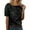 Black, variant on Casual Short Sleeve T Shirt With Sparkling Sequin Design Loose Fit Comfortable Round Neck Tee For Everyday Wear
