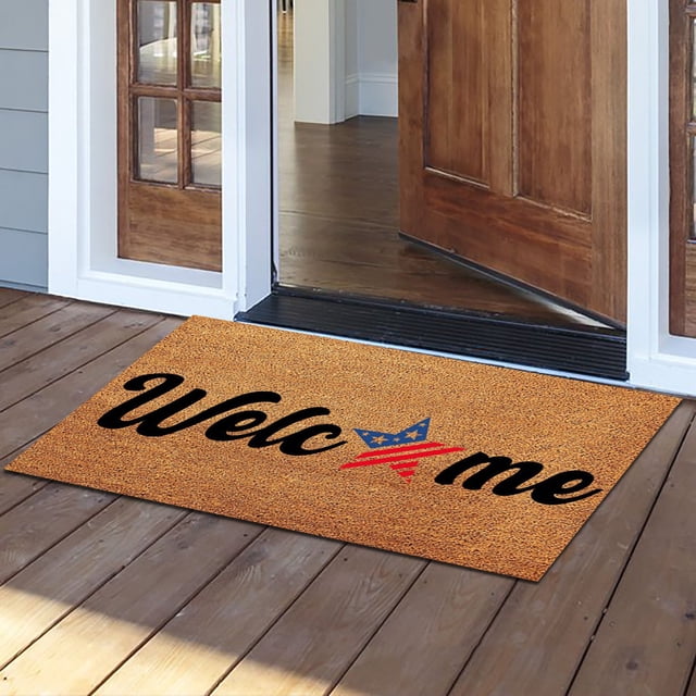 Mashaouyo Clearance American Flag Doormat 4th Of July Independence Day Non Slip Bath Rugs US Flag Floor Mat Entrance Front Door Rug for Home Living Room Bathroom