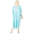 thumbnail image 2 of Sakkas Maitte Women's V neck Caftan Dress Cover-up Beach Print Kaftan Long Boho - 1031-Turq - Plus Size, 2 of 5