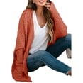 thumbnail image 2 of Long Sleeve Women's Open Front Batwing Fuzzy Knit Sweaters Chunky Cardigan, 2 of 7