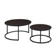 Nesting Coffee Table Set, Modern Round Faux Leather Tea Tables with ...