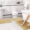 thumbnail image 5 of Clearance!XEOVHV Memory Foam Bath Mat Set, Bathroom Rugs for 3 Pieces, Toilet Mats, Soft Comfortable, Water Absorption, Non-Slip, Thick, Machine Washable, Easier to Dry for Floor Mats, Khaki, 5 of 9