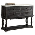 thumbnail image 2 of ACME Gerardo 4-Drawer Wooden Marble Top Server in White and Weathered Espresso, 2 of 5