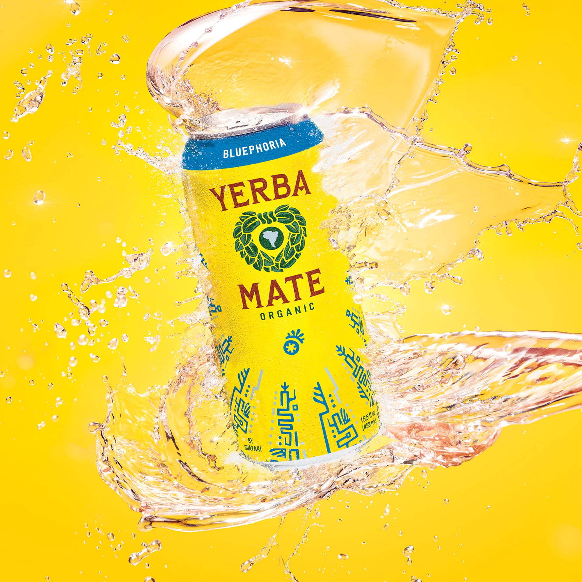 Guayakí Yerba Mate, Organic Energy Drink Alternative, Bluephoria, 150mg Natural Plant Based Caffeine, Better for You Energy & Focus, No Jitters or Crash, 15.5 Oz (Pack of 12)