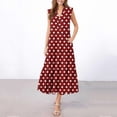 thumbnail image 2 of Ygbgbb Womens Summer Maxi Dresses Flowy Tiered Boho Long Beach Sundress Sleeveless Tank Dress Polka Dots Print A-Line Dresses Red XXL, 2 of 5