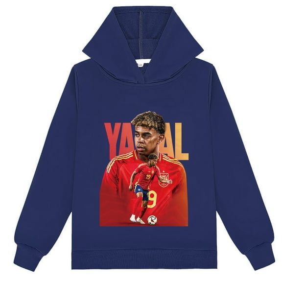 Lamine Yamal Graphic Sweatshirt Hoodie Comfortable Pullover for School Student Daily Sports