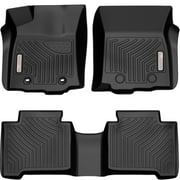 Ledkingdomus TPE Rubber Front & Rear for 2016 2017 Toyota Tacoma Double Cab Floor Mats Set All-Weather Protection