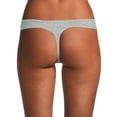 thumbnail image 3 of No Boundaries Cotton Thong Panty, Women's and Women's Plus, 3 of 4