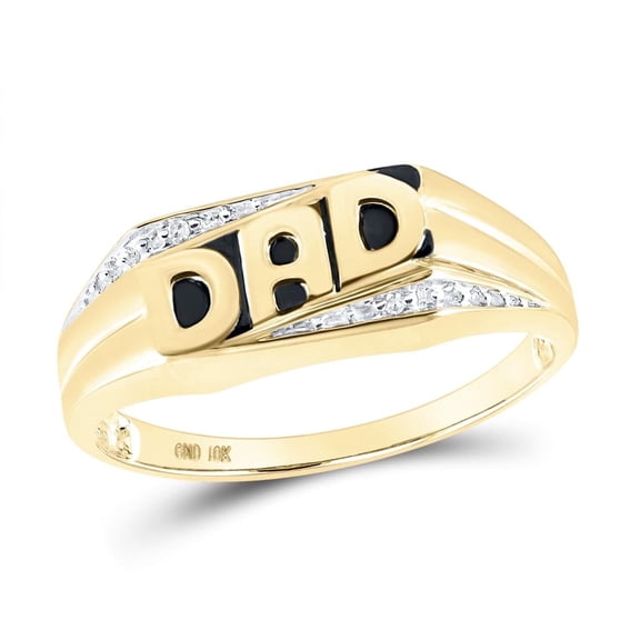 Gold Time 10k Yellow Gold and Diamond Men's Ring, 0.01 ct. t.w., Size 10, Includes Gift Box