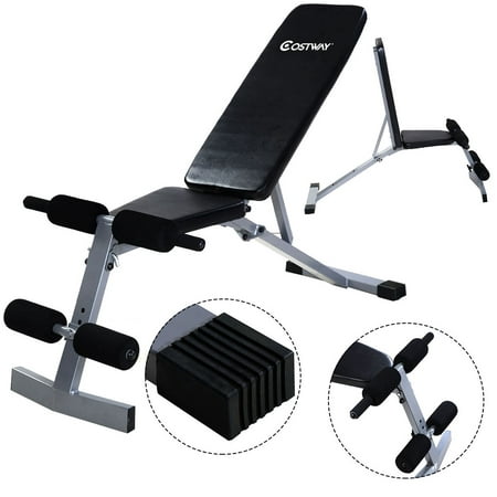 Costway Adjustable Foldable Sit Up AB Incline Abs Bench Flat Weight Press