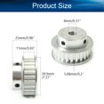 thumbnail image 2 of HUGFEGWE Aluminium Alloy XL 25 Teeth 8mm Inner Bore Diameter Timing Belt Pulley Flange Synchronous Wheel Silver Tone for 3D Printer CNC 1Pcs CJB91-112175, 2 of 7