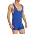 thumbnail image 2 of Justaucorps de Lutte pour Hommes Extensible Couches de Base Boxeur Camisole Justaucorps Athlétique, 2 of 9