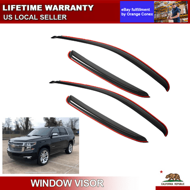 In-Channel Smoke Window Visor Fits 2007-2014 Chevy Tahoe GMC Yukon Rain Guard